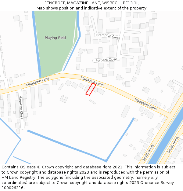 FENCROFT, MAGAZINE LANE, WISBECH, PE13 1LJ: Location map and indicative extent of plot