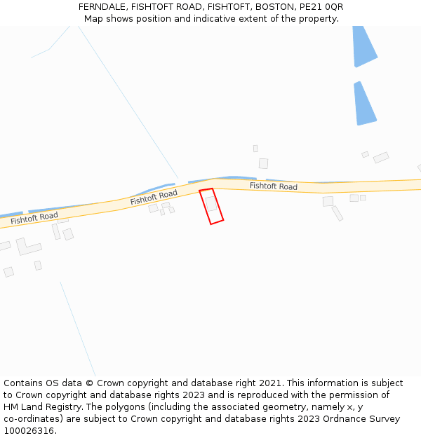 FERNDALE, FISHTOFT ROAD, FISHTOFT, BOSTON, PE21 0QR: Location map and indicative extent of plot