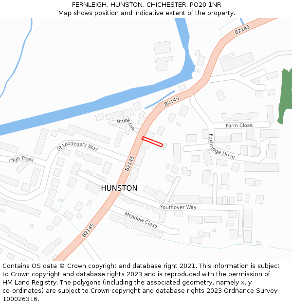 FERNLEIGH, HUNSTON, CHICHESTER, PO20 1NR: Location map and indicative extent of plot