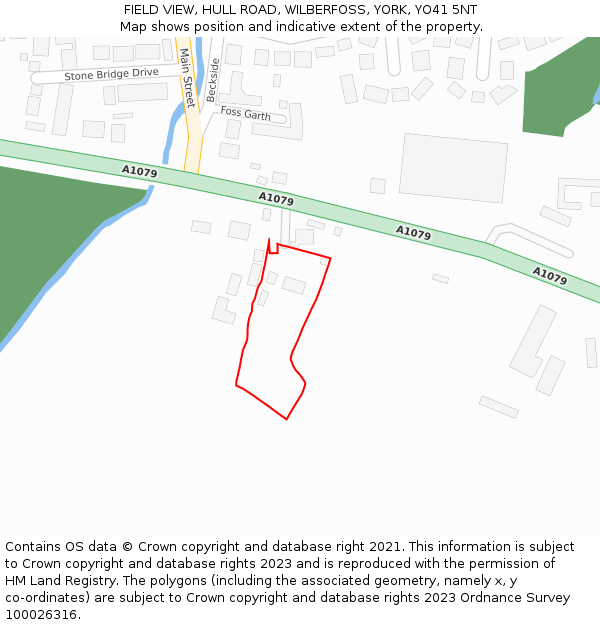 FIELD VIEW, HULL ROAD, WILBERFOSS, YORK, YO41 5NT: Location map and indicative extent of plot