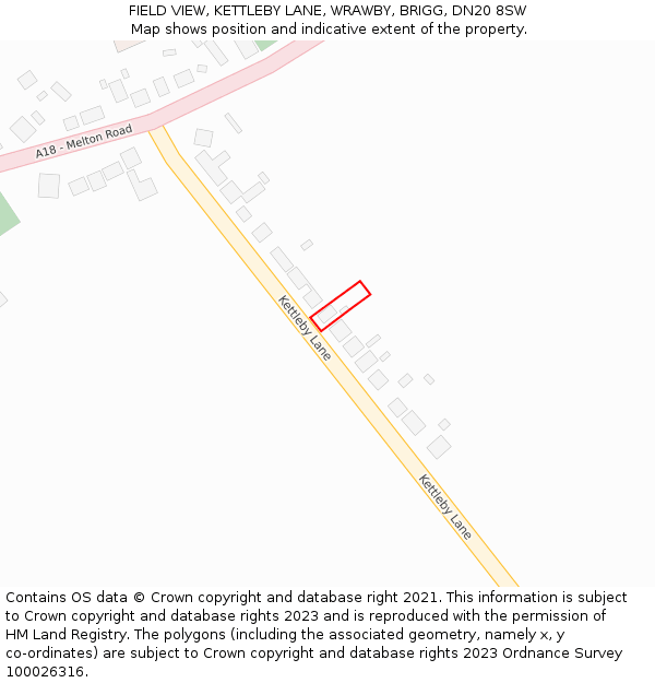 FIELD VIEW, KETTLEBY LANE, WRAWBY, BRIGG, DN20 8SW: Location map and indicative extent of plot