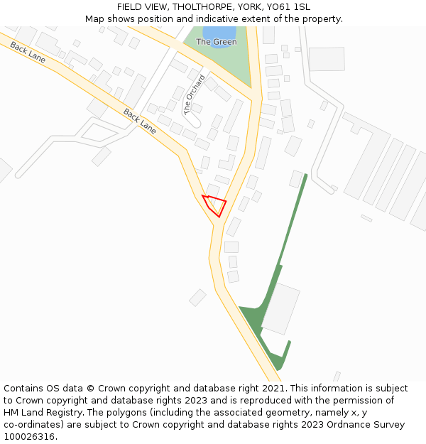 FIELD VIEW, THOLTHORPE, YORK, YO61 1SL: Location map and indicative extent of plot