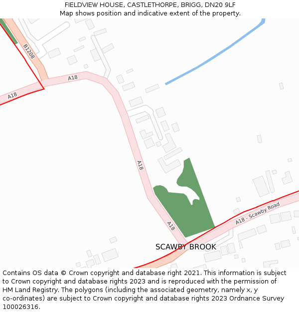 FIELDVIEW HOUSE, CASTLETHORPE, BRIGG, DN20 9LF: Location map and indicative extent of plot