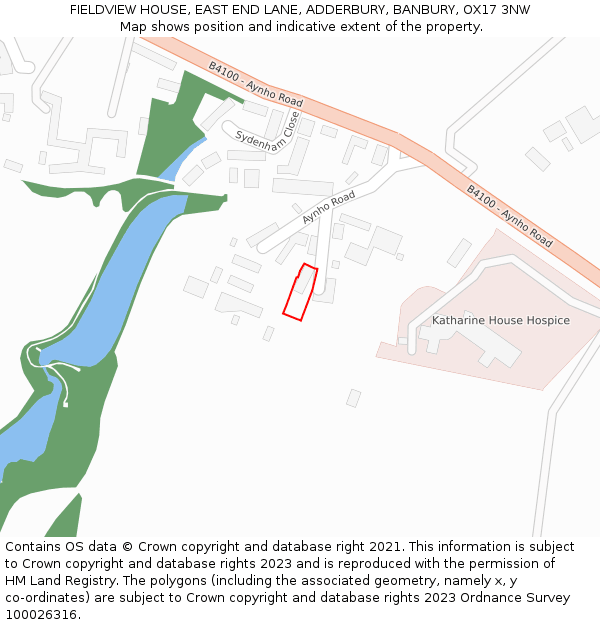 FIELDVIEW HOUSE, EAST END LANE, ADDERBURY, BANBURY, OX17 3NW: Location map and indicative extent of plot