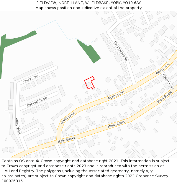 FIELDVIEW, NORTH LANE, WHELDRAKE, YORK, YO19 6AY: Location map and indicative extent of plot