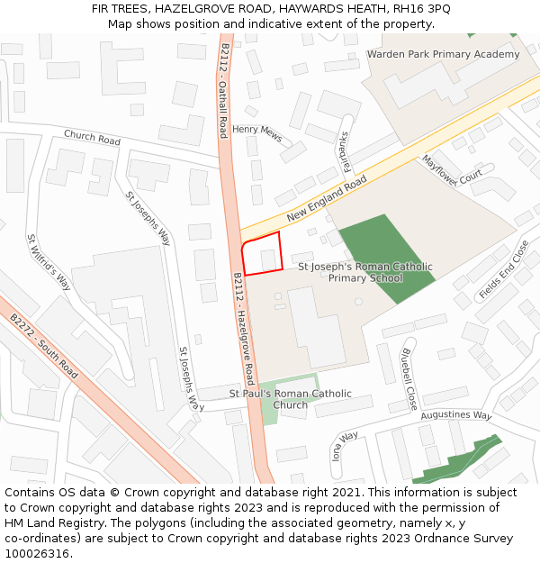 FIR TREES, HAZELGROVE ROAD, HAYWARDS HEATH, RH16 3PQ: Location map and indicative extent of plot