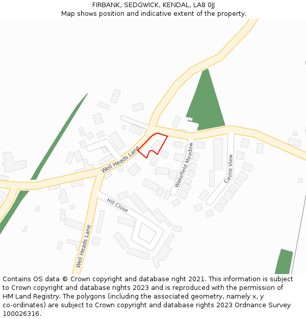 FIRBANK, SEDGWICK, KENDAL, LA8 0JJ: Location map and indicative extent of plot