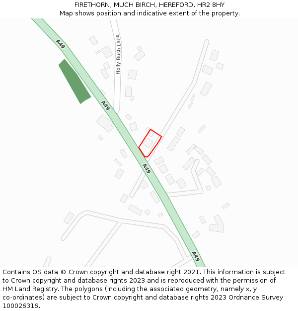 FIRETHORN, MUCH BIRCH, HEREFORD, HR2 8HY: Location map and indicative extent of plot