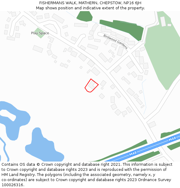 FISHERMANS WALK, MATHERN, CHEPSTOW, NP16 6JH: Location map and indicative extent of plot