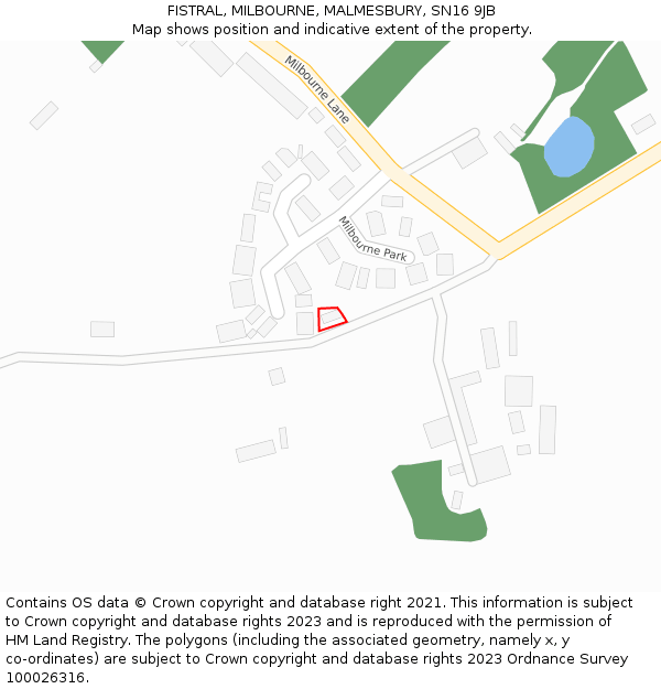 FISTRAL, MILBOURNE, MALMESBURY, SN16 9JB: Location map and indicative extent of plot