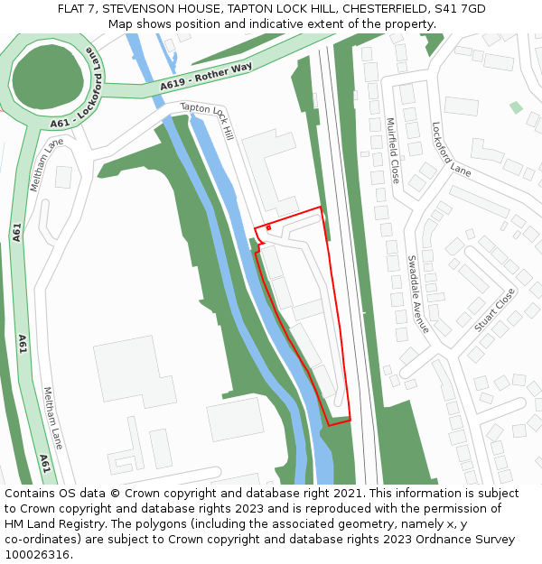 FLAT 7, STEVENSON HOUSE, TAPTON LOCK HILL, CHESTERFIELD, S41 7GD: Location map and indicative extent of plot