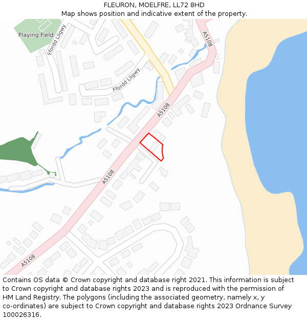 FLEURON, MOELFRE, LL72 8HD: Location map and indicative extent of plot