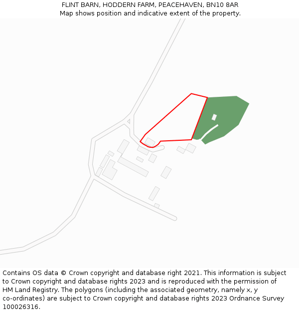 FLINT BARN, HODDERN FARM, PEACEHAVEN, BN10 8AR: Location map and indicative extent of plot