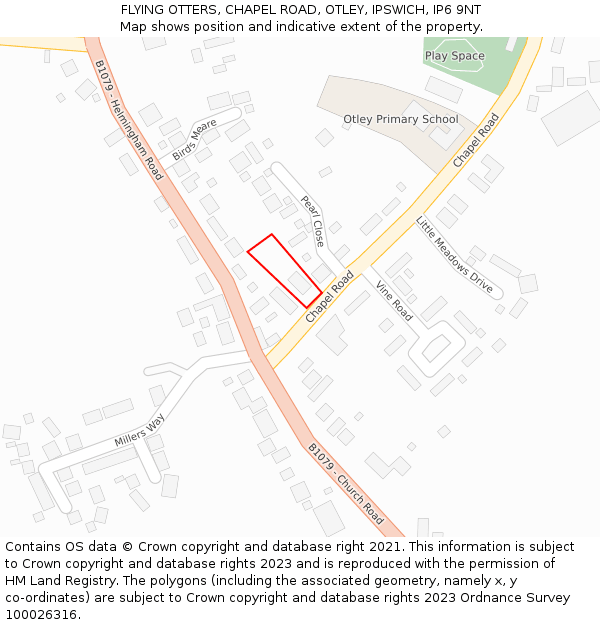 FLYING OTTERS, CHAPEL ROAD, OTLEY, IPSWICH, IP6 9NT: Location map and indicative extent of plot