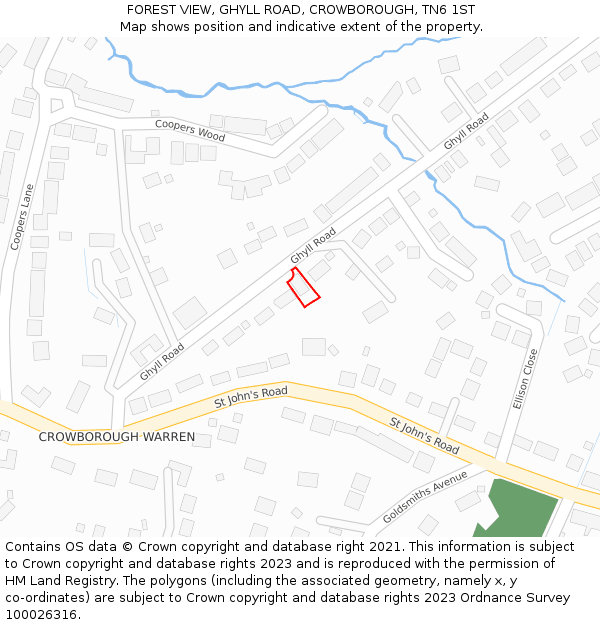 FOREST VIEW, GHYLL ROAD, CROWBOROUGH, TN6 1ST: Location map and indicative extent of plot