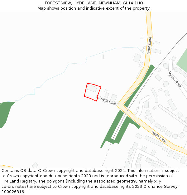 FOREST VIEW, HYDE LANE, NEWNHAM, GL14 1HQ: Location map and indicative extent of plot