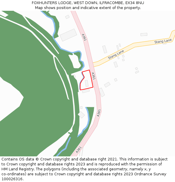 FOXHUNTERS LODGE, WEST DOWN, ILFRACOMBE, EX34 8NU: Location map and indicative extent of plot