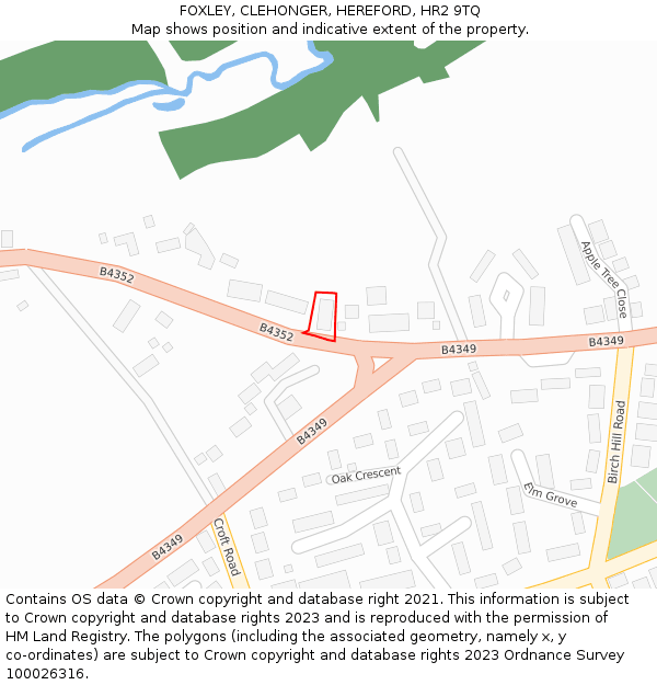 FOXLEY, CLEHONGER, HEREFORD, HR2 9TQ: Location map and indicative extent of plot