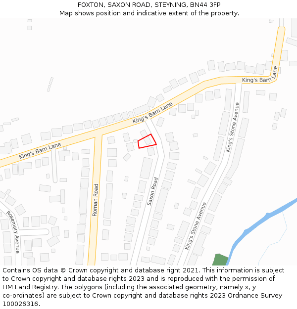 FOXTON, SAXON ROAD, STEYNING, BN44 3FP: Location map and indicative extent of plot