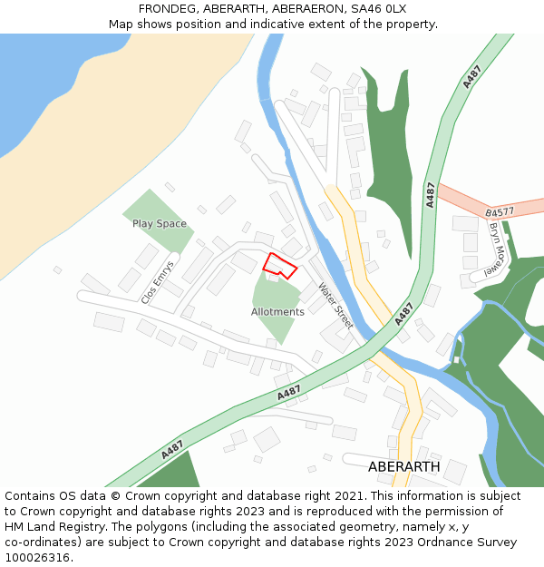 FRONDEG, ABERARTH, ABERAERON, SA46 0LX: Location map and indicative extent of plot