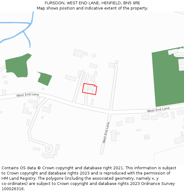 FURSDON, WEST END LANE, HENFIELD, BN5 9RE: Location map and indicative extent of plot