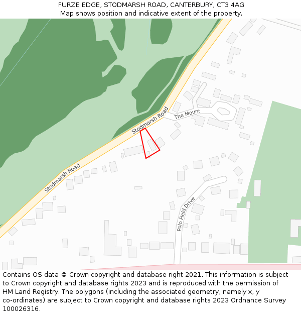 FURZE EDGE, STODMARSH ROAD, CANTERBURY, CT3 4AG: Location map and indicative extent of plot