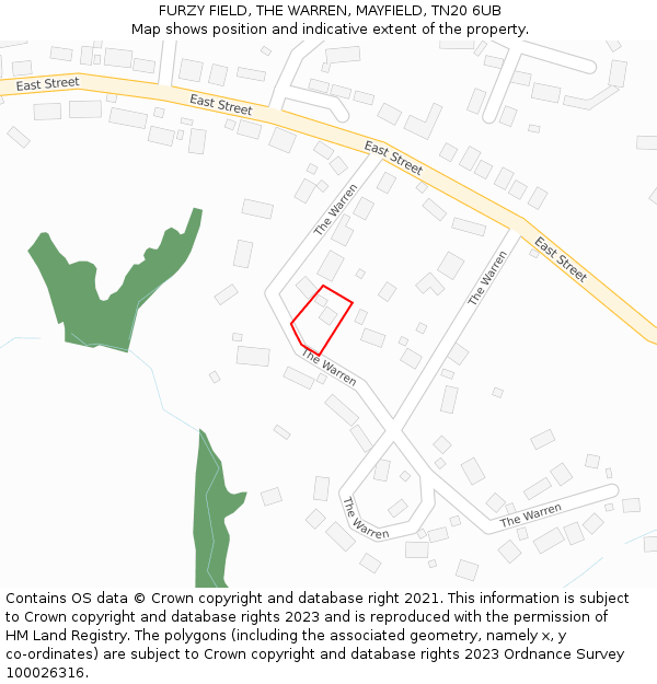 FURZY FIELD, THE WARREN, MAYFIELD, TN20 6UB: Location map and indicative extent of plot