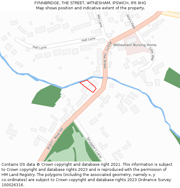 FYNNBRIDGE, THE STREET, WITNESHAM, IPSWICH, IP6 9HG: Location map and indicative extent of plot