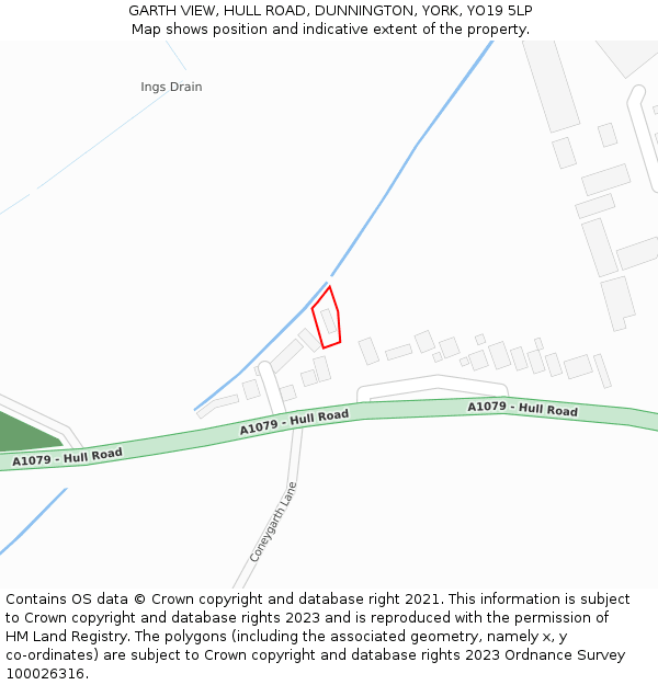 GARTH VIEW, HULL ROAD, DUNNINGTON, YORK, YO19 5LP: Location map and indicative extent of plot