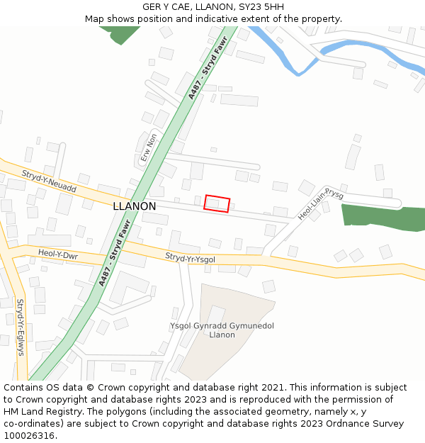 GER Y CAE, LLANON, SY23 5HH: Location map and indicative extent of plot