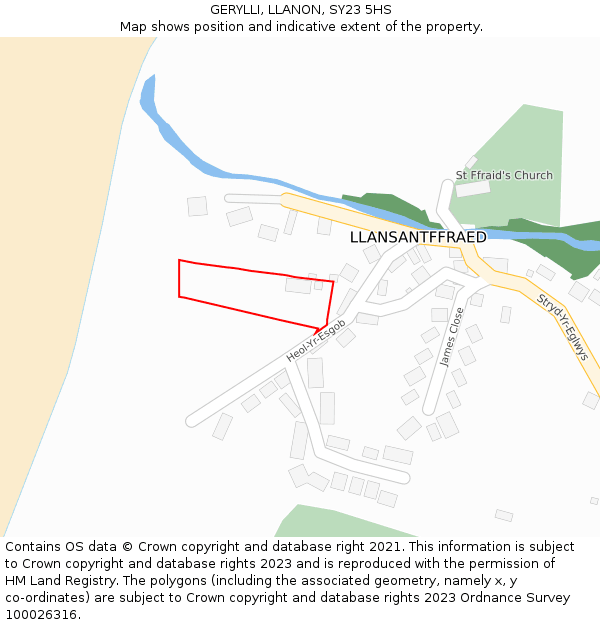 GERYLLI, LLANON, SY23 5HS: Location map and indicative extent of plot