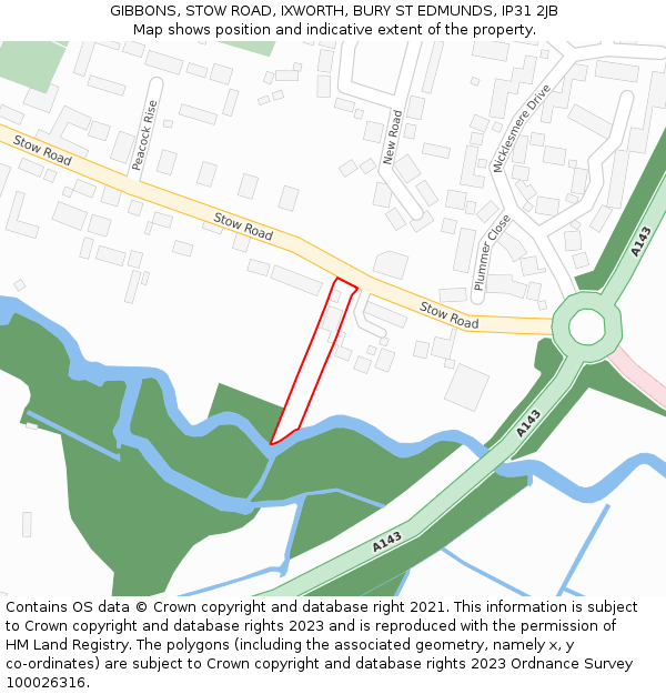 GIBBONS, STOW ROAD, IXWORTH, BURY ST EDMUNDS, IP31 2JB: Location map and indicative extent of plot