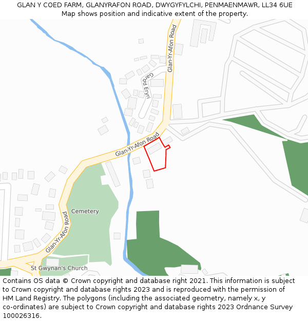 GLAN Y COED FARM, GLANYRAFON ROAD, DWYGYFYLCHI, PENMAENMAWR, LL34 6UE: Location map and indicative extent of plot