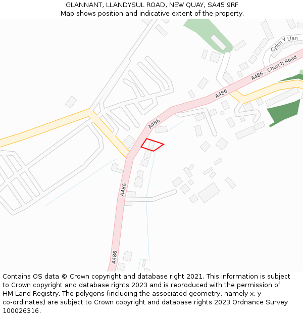 GLANNANT, LLANDYSUL ROAD, NEW QUAY, SA45 9RF: Location map and indicative extent of plot