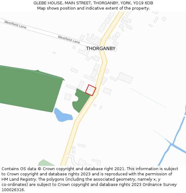 GLEBE HOUSE, MAIN STREET, THORGANBY, YORK, YO19 6DB: Location map and indicative extent of plot