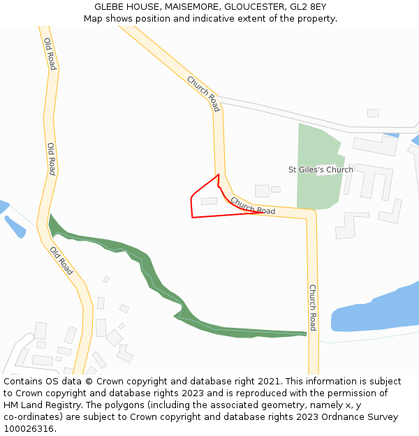 GLEBE HOUSE, MAISEMORE, GLOUCESTER, GL2 8EY: Location map and indicative extent of plot