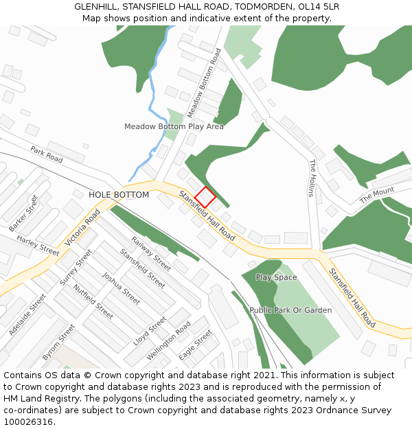 GLENHILL, STANSFIELD HALL ROAD, TODMORDEN, OL14 5LR: Location map and indicative extent of plot