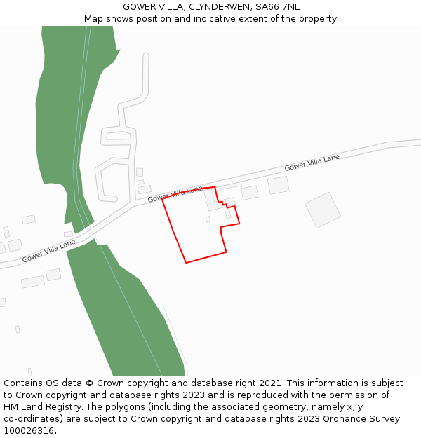 GOWER VILLA, CLYNDERWEN, SA66 7NL: Location map and indicative extent of plot