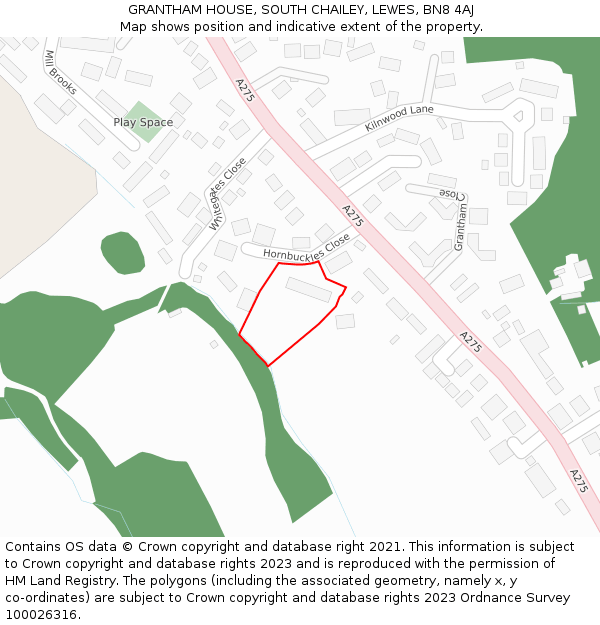 GRANTHAM HOUSE, SOUTH CHAILEY, LEWES, BN8 4AJ: Location map and indicative extent of plot