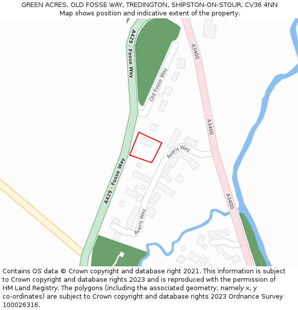 GREEN ACRES, OLD FOSSE WAY, TREDINGTON, SHIPSTON-ON-STOUR, CV36 4NN: Location map and indicative extent of plot