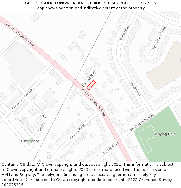 GREEN BAULK, LONGWICK ROAD, PRINCES RISBOROUGH, HP27 9HN: Location map and indicative extent of plot