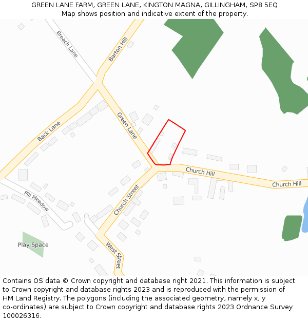 GREEN LANE FARM, GREEN LANE, KINGTON MAGNA, GILLINGHAM, SP8 5EQ: Location map and indicative extent of plot