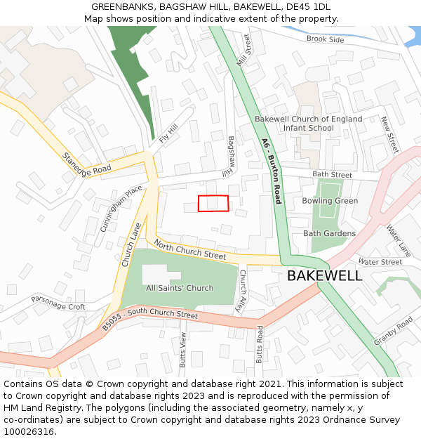 GREENBANKS, BAGSHAW HILL, BAKEWELL, DE45 1DL: Location map and indicative extent of plot