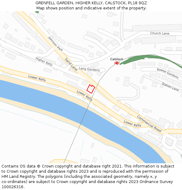 GRENFELL GARDEN, HIGHER KELLY, CALSTOCK, PL18 9QZ: Location map and indicative extent of plot