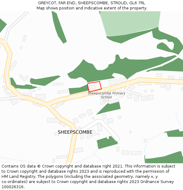 GREYCOT, FAR END, SHEEPSCOMBE, STROUD, GL6 7RL: Location map and indicative extent of plot