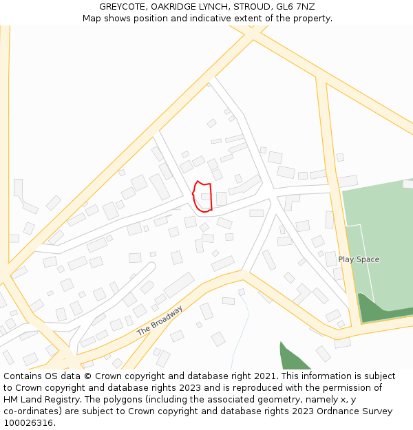 GREYCOTE, OAKRIDGE LYNCH, STROUD, GL6 7NZ: Location map and indicative extent of plot