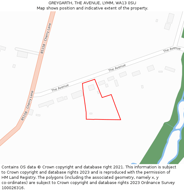 GREYGARTH, THE AVENUE, LYMM, WA13 0SU: Location map and indicative extent of plot