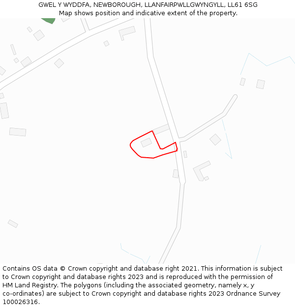 GWEL Y WYDDFA, NEWBOROUGH, LLANFAIRPWLLGWYNGYLL, LL61 6SG: Location map and indicative extent of plot