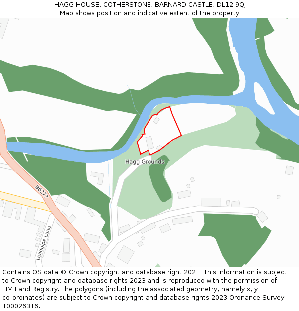 HAGG HOUSE, COTHERSTONE, BARNARD CASTLE, DL12 9QJ: Location map and indicative extent of plot