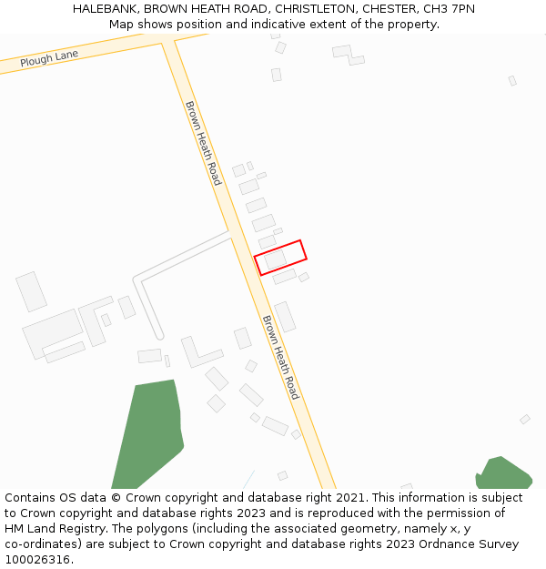 HALEBANK, BROWN HEATH ROAD, CHRISTLETON, CHESTER, CH3 7PN: Location map and indicative extent of plot